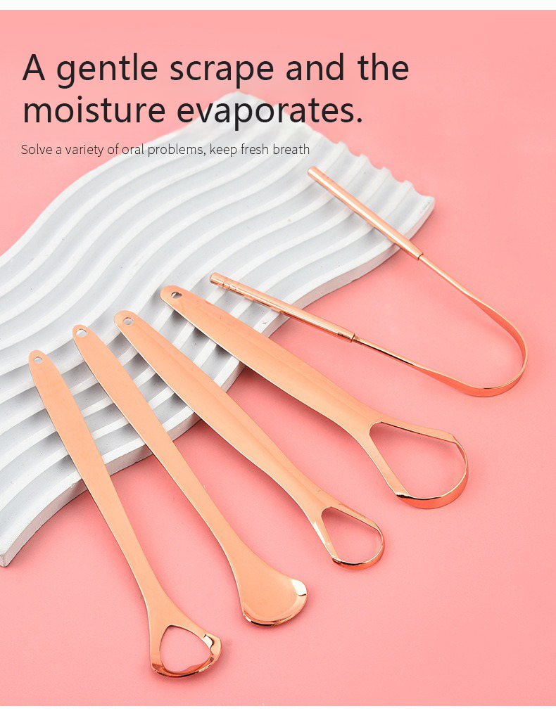 Oralpures rose gold tongue scraper