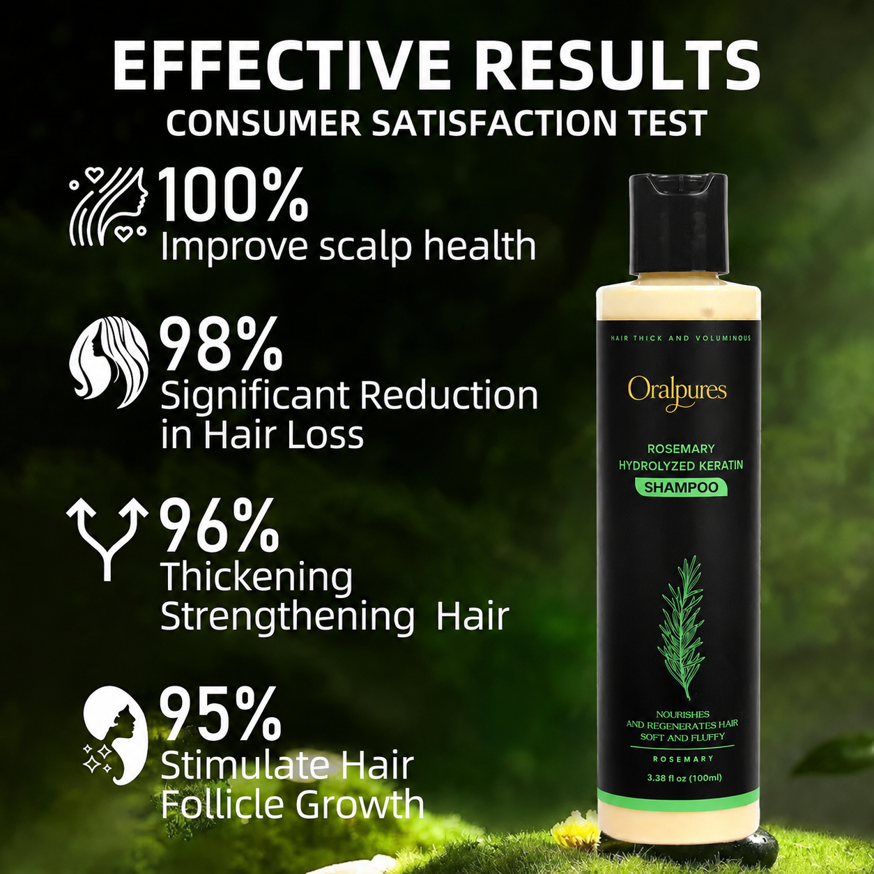🔥LAST DAY 50% OFF - OralPures Organic Rosemary Hair Growth Shampoo